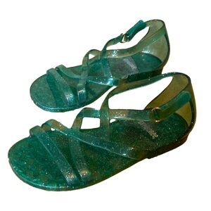 Gymboree Glittery Green Jelly Sandals for Kids